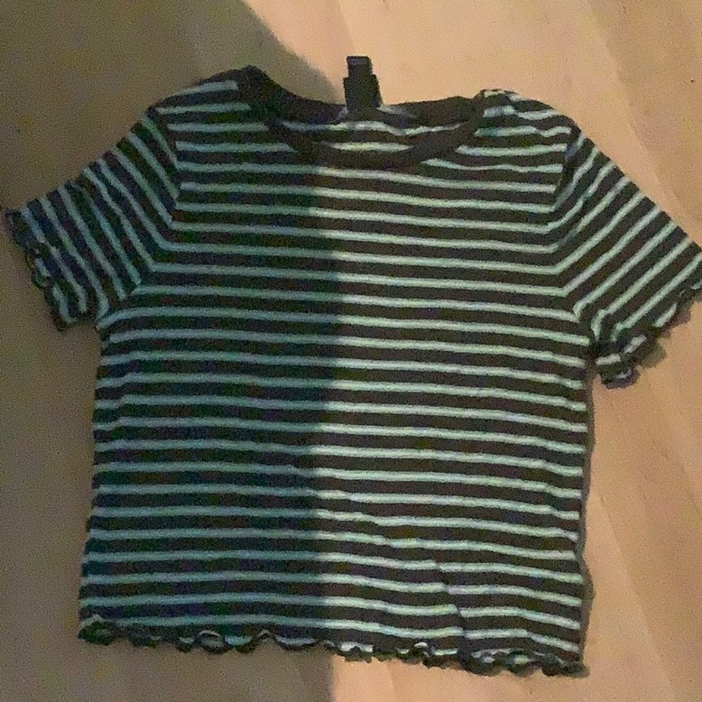 green and blue crop top